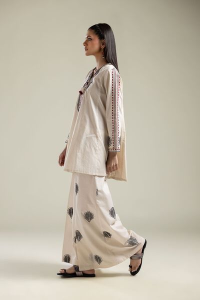 Embroidered |Cotton Dobby | Cotton Dobby Pants | GBP 30.00