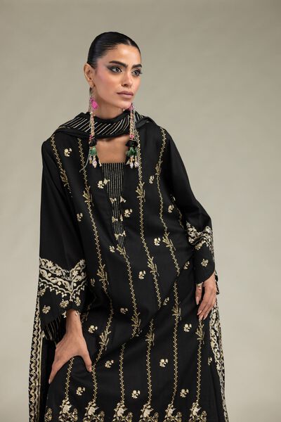 Printed | Raw Silk | 3-Piece Co-ord Set | GBP 130.00