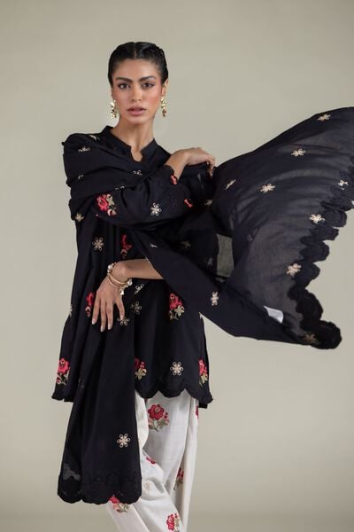 Embroidered | Textured Cotton | Floral Dupatta | GBP 20.00