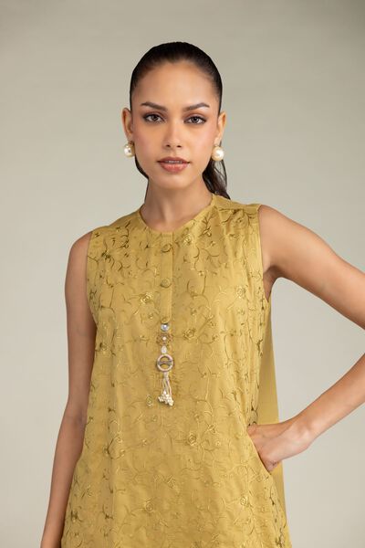 Embroidered | Cambric | Floral Sleeveless Kurta | GBP 35.00