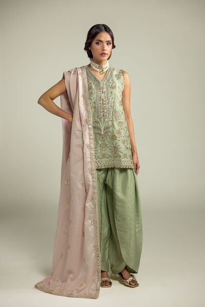 Embroidered | Raw Silk | Tailored 3-Piece Set | GBP 185.00