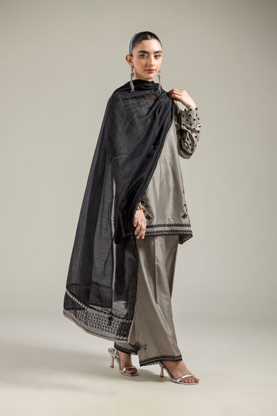 Cotton Net | Black Cotton Dupatta | GBP 25.00