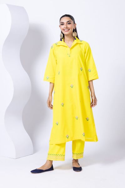 Embroidered | Chambray | Kurta | GBP 25.00