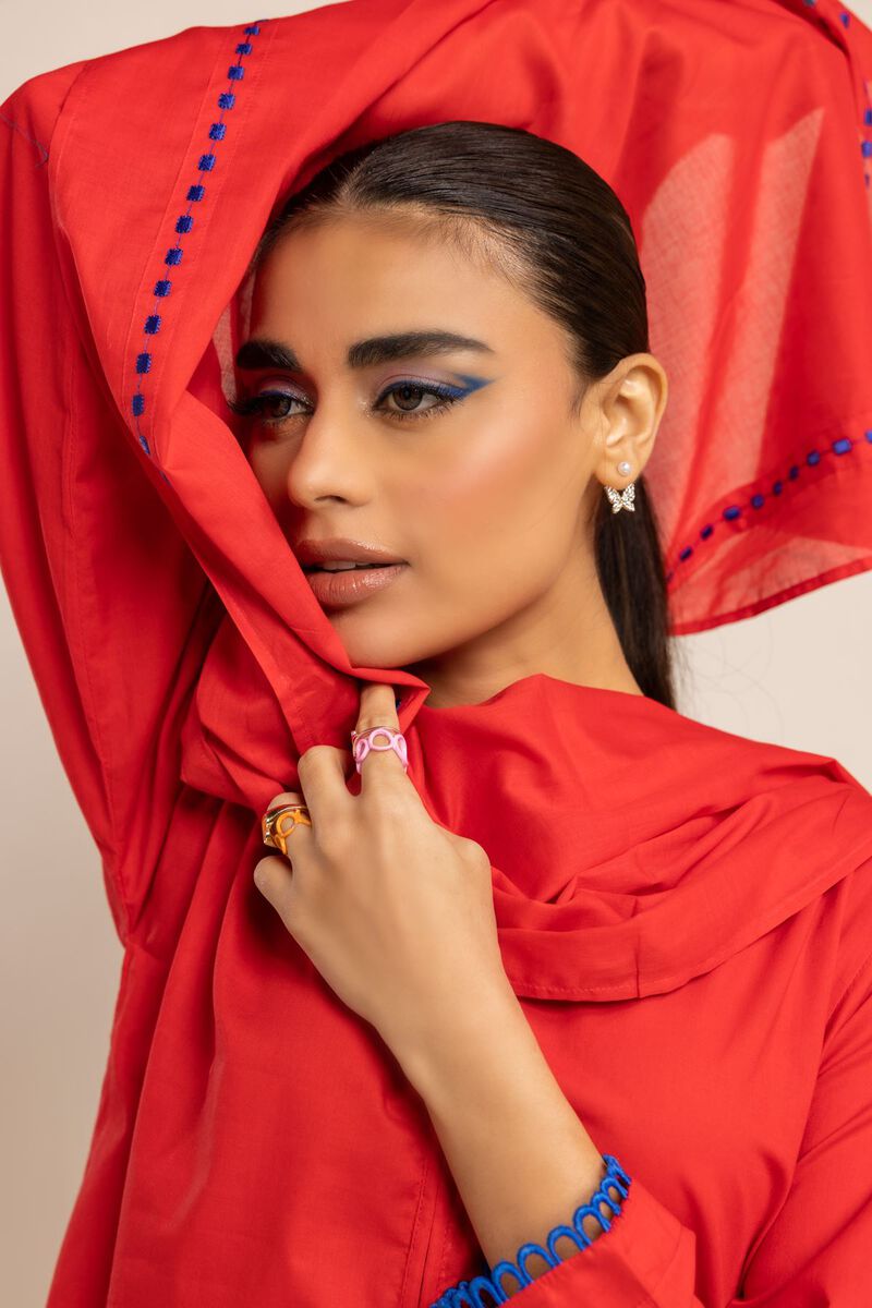 Dyed Embroidered | Lawn | Stole | Embroidered | null