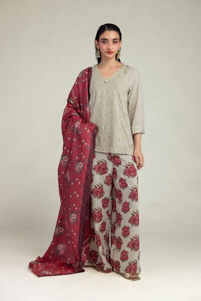 Embroidered | Raw Silk | Silk Floral Pants | GBP 20.00