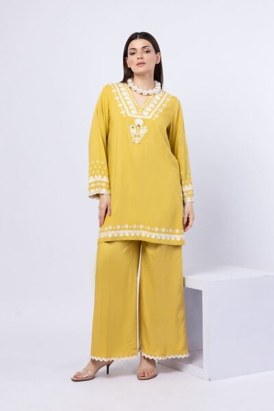 Embroidered | Crosshatch Raw Silk | Kurta | GBP 45.00