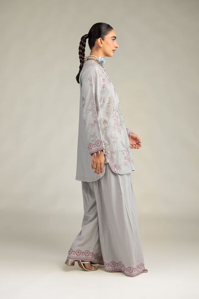 Embroidered | Raw Silk | Floral Silk Shalwar | GBP 20.00