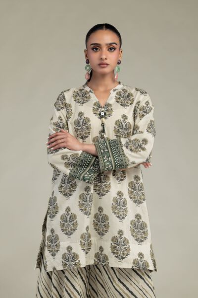 Printed | Cambric | Floral V-Neck Kurta | GBP 30.00