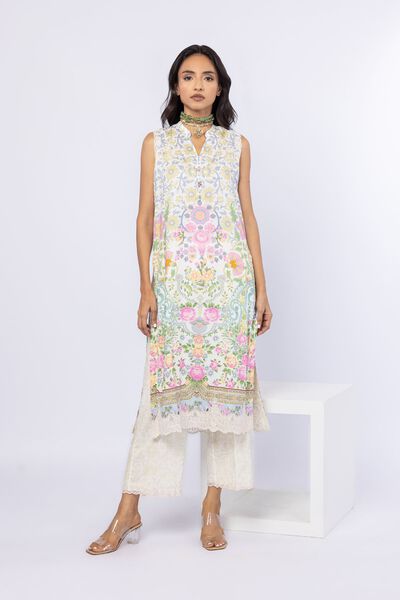Embroidered | Crosshatch Raw Silk | Kurta | GBP 35.00