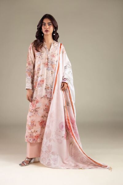 Embroidered | Raw Silk | Straight Formal Pants | GBP 25.00