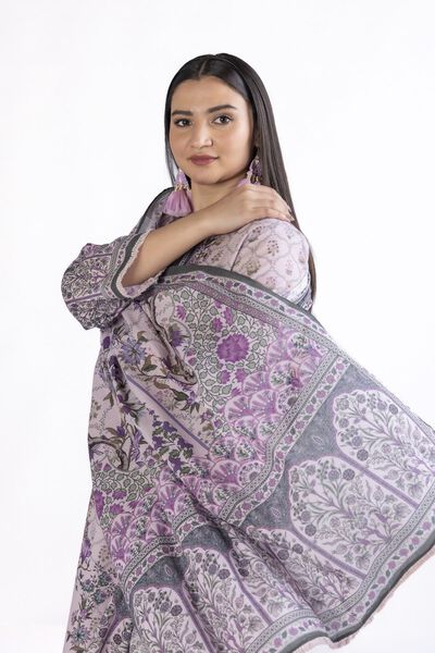 Printed | Slub Lawn | Tailored 3 Piece | GBP 25.00