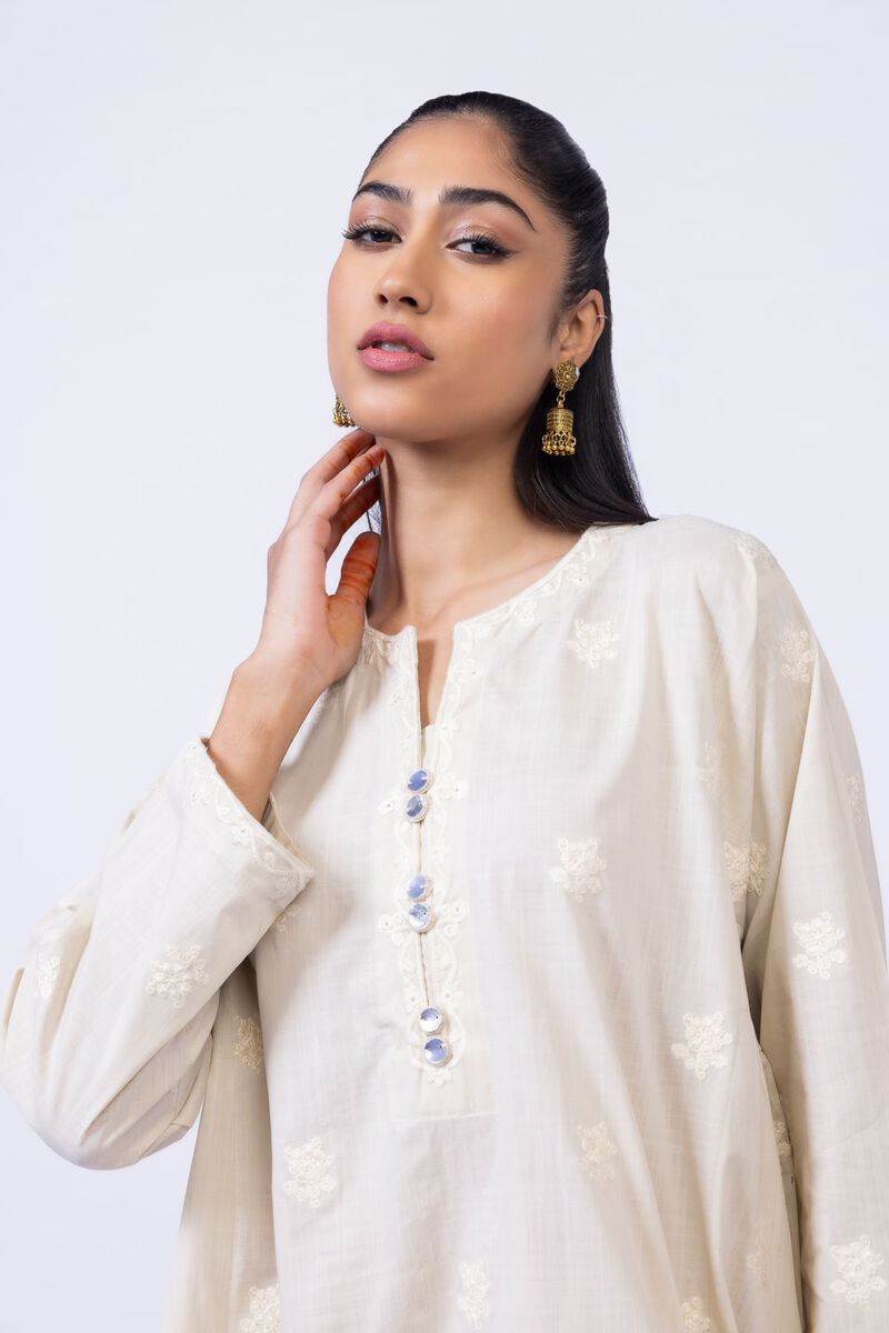 Embroidered | Crosshatch Poplin | Kurta | GBP 12.50