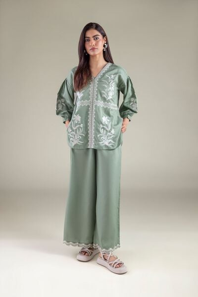 Embroidered | Textured Weave | Trousers | GBP 20.00