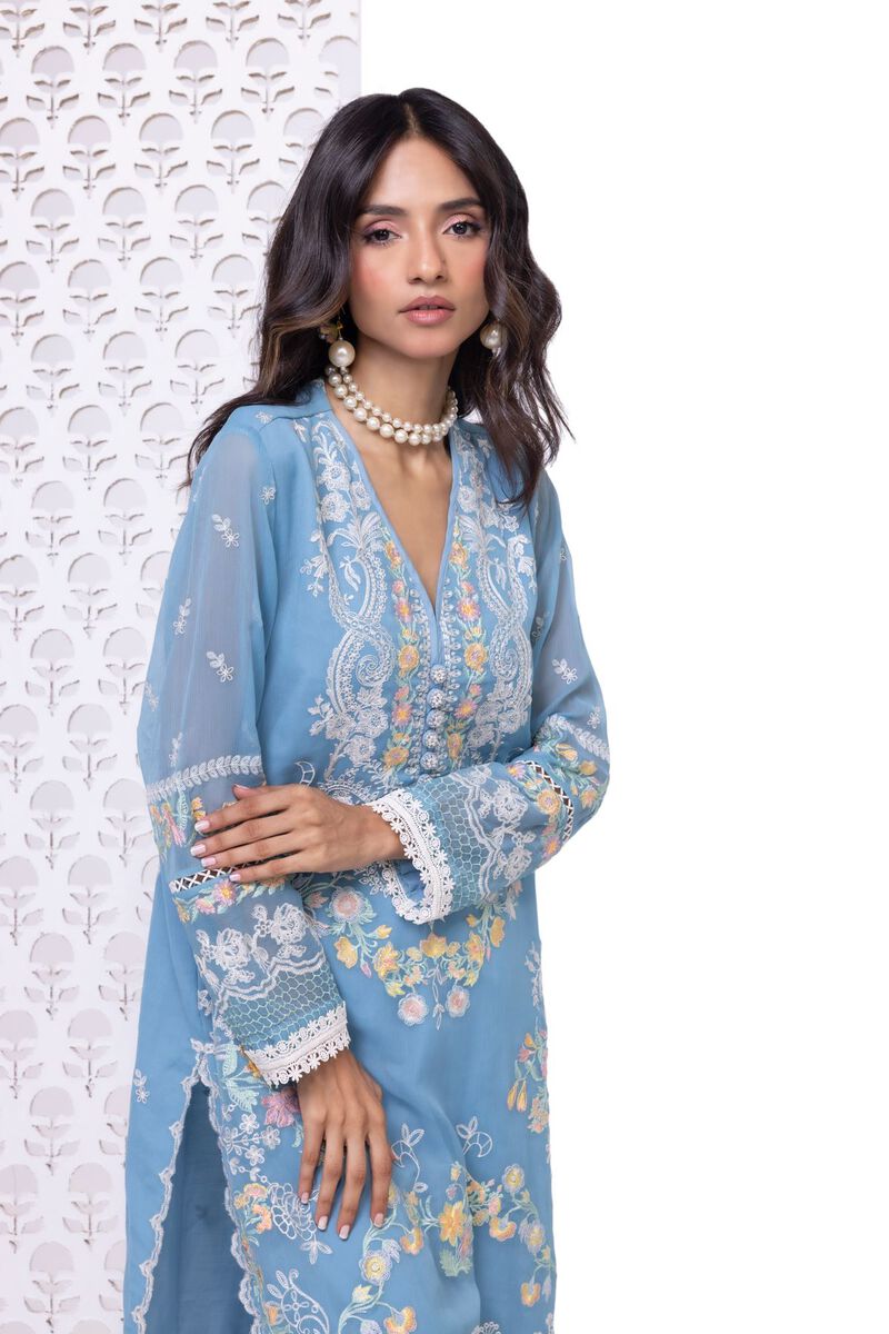 Embroidered | Polyester Crinkle Chiffon | Kurta | null