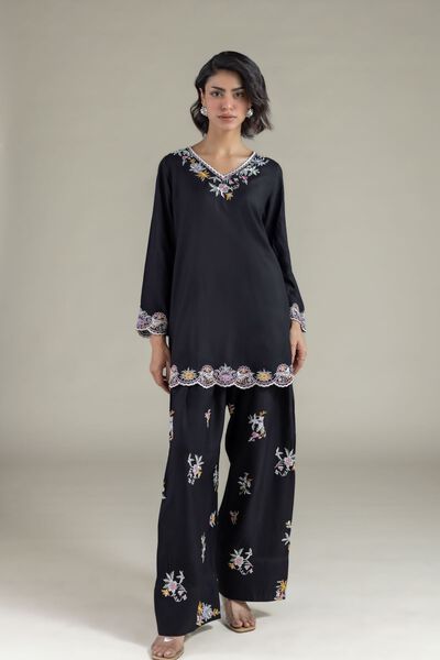 Embroidered | Heavy Blended Viscose | Pants | GBP 25.00