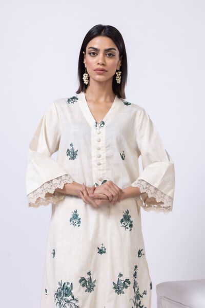 Embroidered | Crosshatch Poplin | Kurta | GBP 17.50