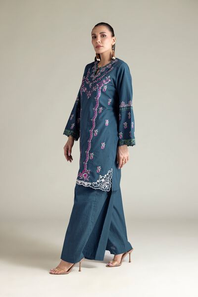 Embroidered | Cotton Dobby | Tailored 2-Piece Set | GBP 60.00