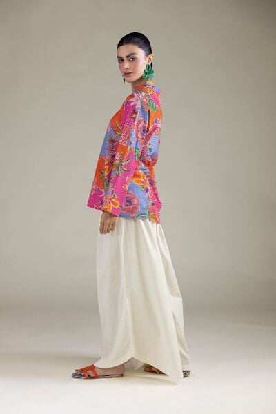 Embroidered | Cambric | Off-White Cambric Trousers | GBP 25.00