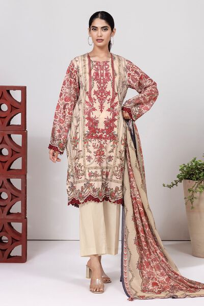 Slub Lawn | Embroidered | Fabrics 3 Piece | GBP 12.50