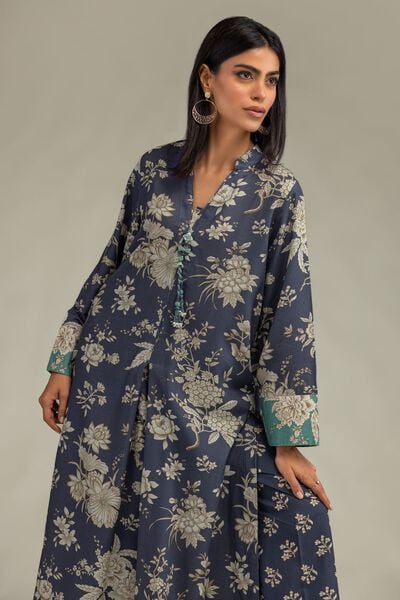 Printed | Raw Silk | Floral Longline Kurta | GBP 35.00