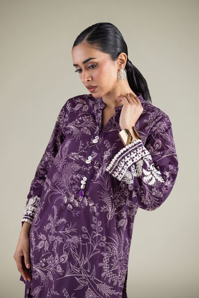 Embroidered | Cambric | Floral Threadwork Kurta | GBP 15.00
