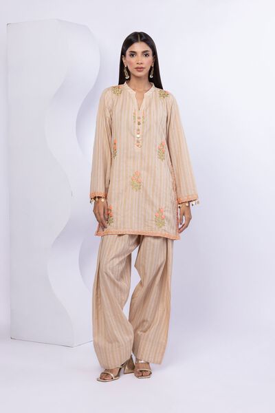 Embroidered | Lurex Stripes | Kurta | GBP 17.50