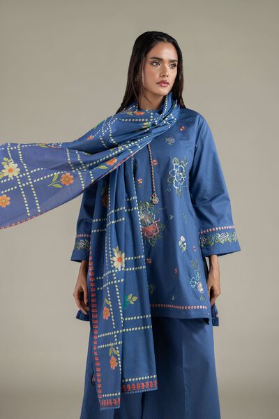 Embroidered | Lawn | Floral Geometric Dupatta | GBP 4.50