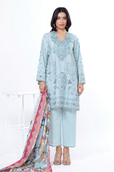 Embroidered | Dull Raw Silk | Fabrics 3 Piece | GBP 35.00