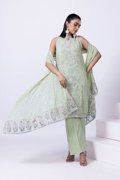 Embroidered | Polyester Crinkle Chiffon | Dupatta | GBP 25.00
