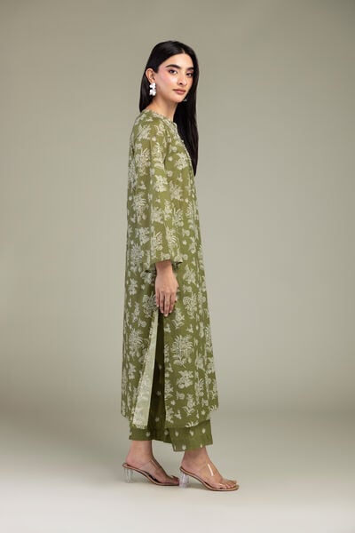 Embroidered | Cambric | Olive Cambric Pants | GBP 25.00