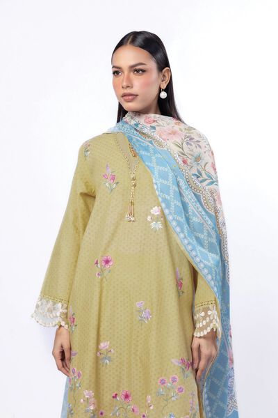 Embroidered | Cotton Dobby | Tailored 3 Piece | GBP 36.00