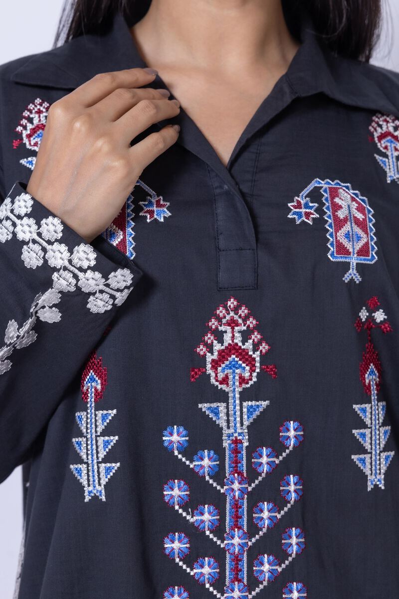 Embroidered | Crosshatch Poplin | Kurta | null
