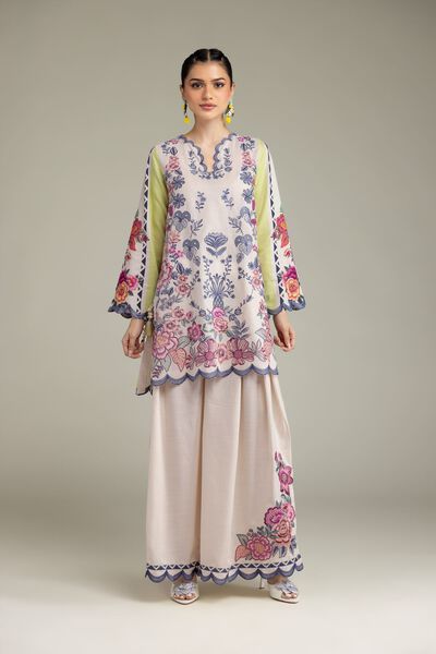 Embroidered | Raw Silk | Pants | GBP 45.00