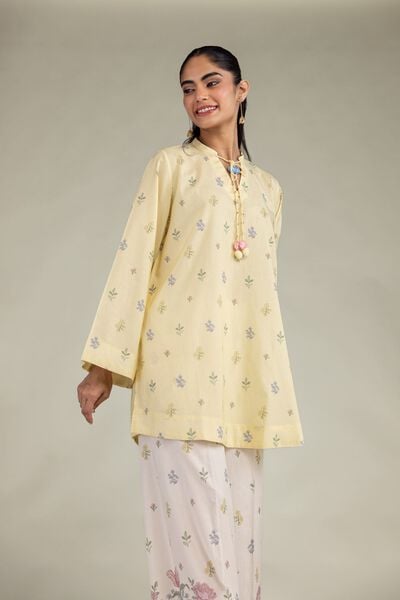 Printed | Cotton Viscose | Short Yellow Kurta | GBP 35.00