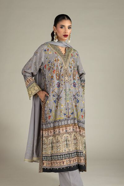 Embroidered | Raw Silk | 3 Piece Co-ord Set | GBP 80.00