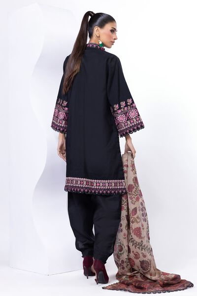 Embroidered | Dull Raw Silk | Tailored 3 Piece | GBP 57.50