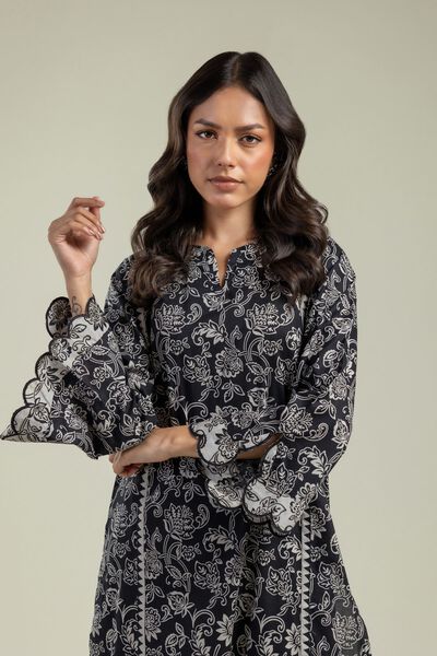 Printed | Cambric | Black Cambric Kurta | GBP 10.00