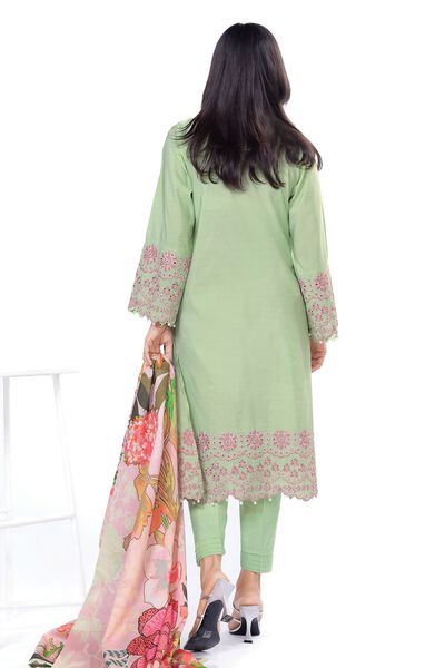 Embroidered | Dull Raw Silk | Fabrics 3 Piece | GBP 32.50