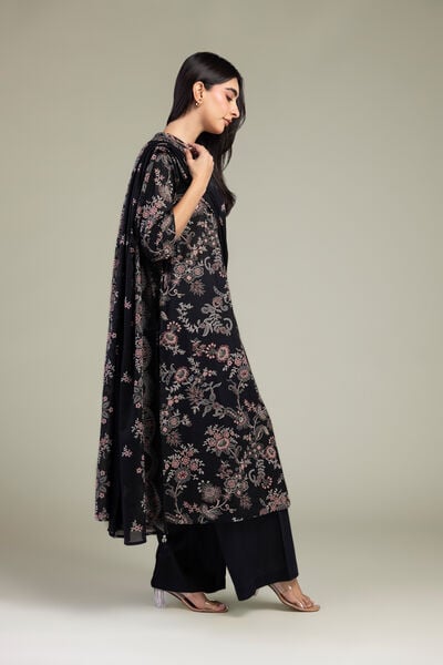 Embroidered | Cambric | Black Solid Pants | GBP 25.00