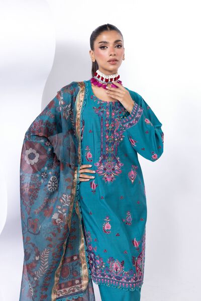 Embroidered | Dull Raw Silk | Fabrics 3 Piece | GBP 42.50
