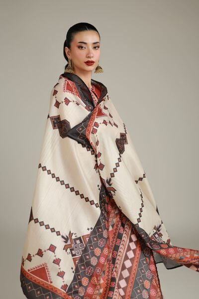 Embroidered | Polyester Silk | Ajrak Wrap Dupatta | GBP 25.00