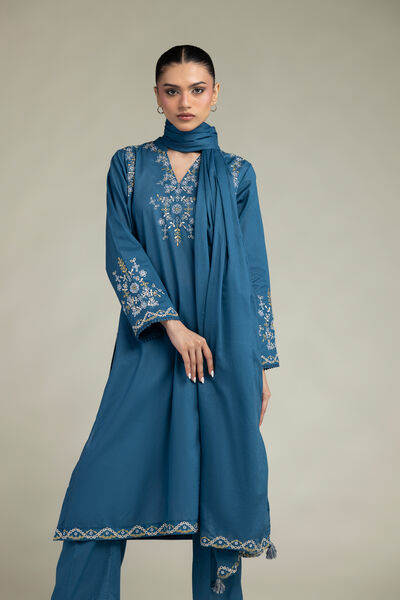 Embroidered | Lawn | Blue Lawn Dupatta | GBP 25.00