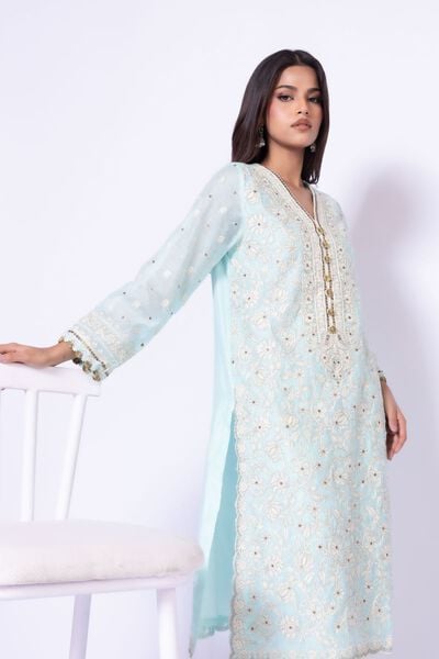 Embroidered | Viscose Polyester Net | Kurta | GBP 35.00
