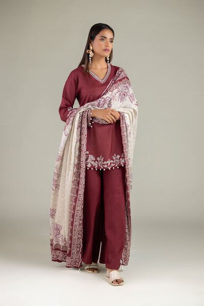 Embroidered | Raw Silk | Dupatta | GBP 25.00