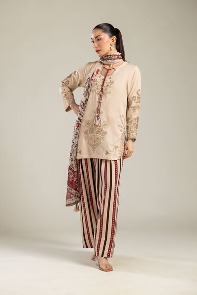 Embroidered | Raw Silk | Beige Silk Shalwar | GBP 20.00
