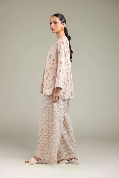 Printed | Cambric | Geometric Beige Pants | GBP 7.50