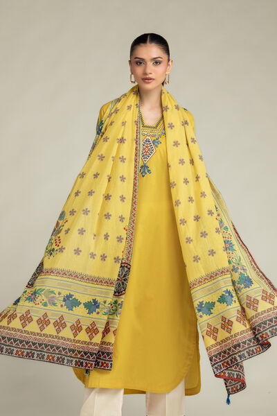 Embroidered | Lawn | Yellow Lawn Dupatta | GBP 25.00