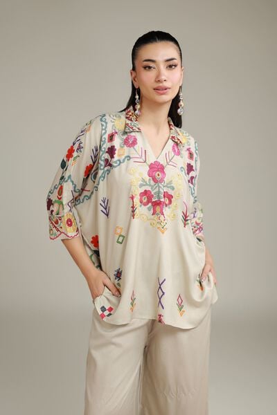 Embroidered | Viscose Crepe | Shirt | GBP 30.00