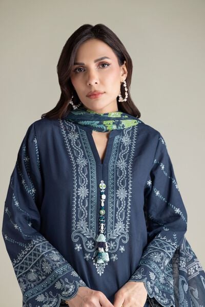 Embroidered | Textured Cotton | Tailored 3 Piece | GBP 80.00