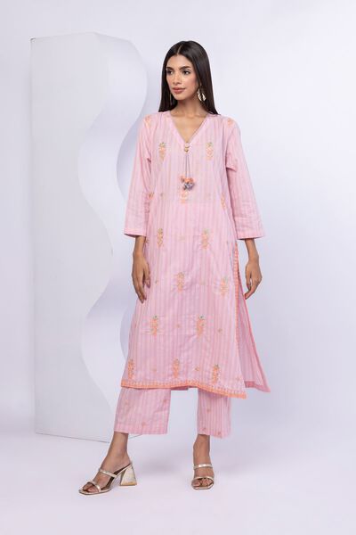 Embroidered | Lurex Stripes | Kurta | GBP 17.50